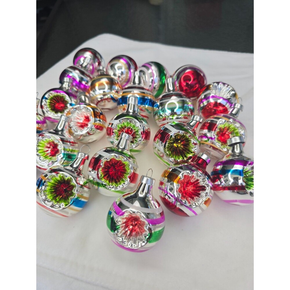 22 pc Kurt Adler - The Early Years - Mini Glass Reflector Ornaments 2" | Lot 2 - Picture 3 of 12